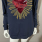 Jessica Simpson Navy Heart Artsy Sweater Sz-Medium