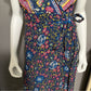 Floral V-Neck 100% Cotton Multicolored Maxi Wrap Dress Sz-Medium