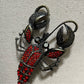 Lobster Red Antique Gold Brooch