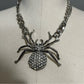 Spider Bling Silver Statement Necklace