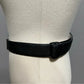 Chico’s Black Leather Adjustable Belt With Circle Metal Buckle Sm/Med