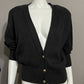 Vintage Designers Original Black 100% Cotton Cardigan Sz-Large