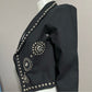 Vintage Molato Black Cotton With Rhinestones Jacket Sz-Medium