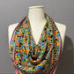 Rainbow Aztec Print Silk Scarf