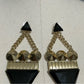 Black | Gold Statement Triangle Earrings