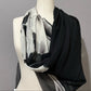Gottex Black | White Sheer Silk Floral Scarf
