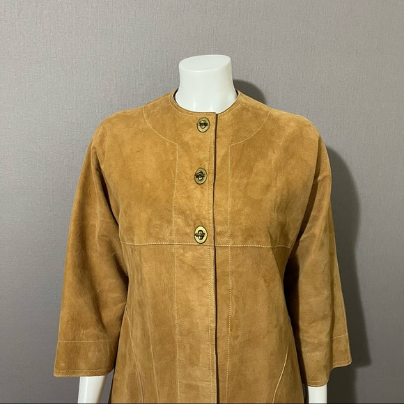 Vintage Rare Bonnie Cashin Sills Camel Suede | Leather Mod Style Jacket Sz-Small