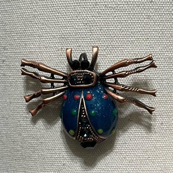Blue | Red Lady Bug Brooch