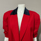 Evan Picone Red With Navy Velvet Collar Blazer Sz-18W
