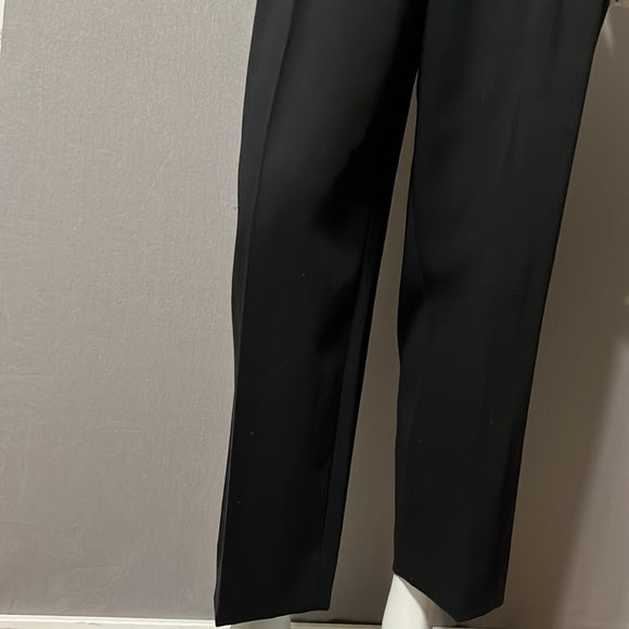 Escada Black Pleated Pure Wool Dress Pants Sz- 42 Large