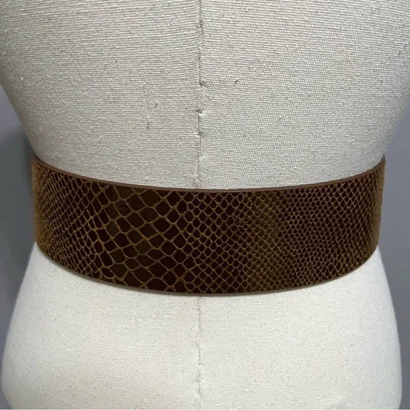 Anne Klein Brown Genuine Leather Wide Belt Extra Large