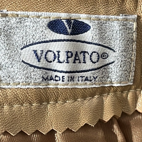 Volpato Italy Tan Leather Pants Size Medium