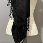 Betsy Johnson Black With Fringe Scarf
