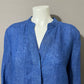 Nic & Zoe Blue 100% Linen Button Front Top Sz-Large