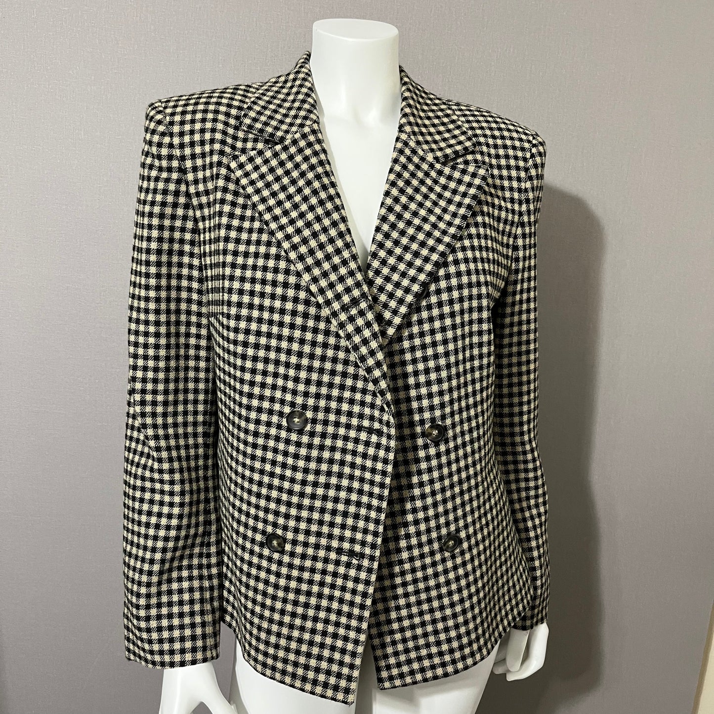 Wool Vintage Jones New York Wool Blend Plaid Blazer Sz-12