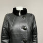 Leather Shearling With Mink Collar Coat