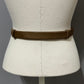 Vintage Accessocraft Taupe Adjustable Gold Buckle Skinny Belt Sz-OS
