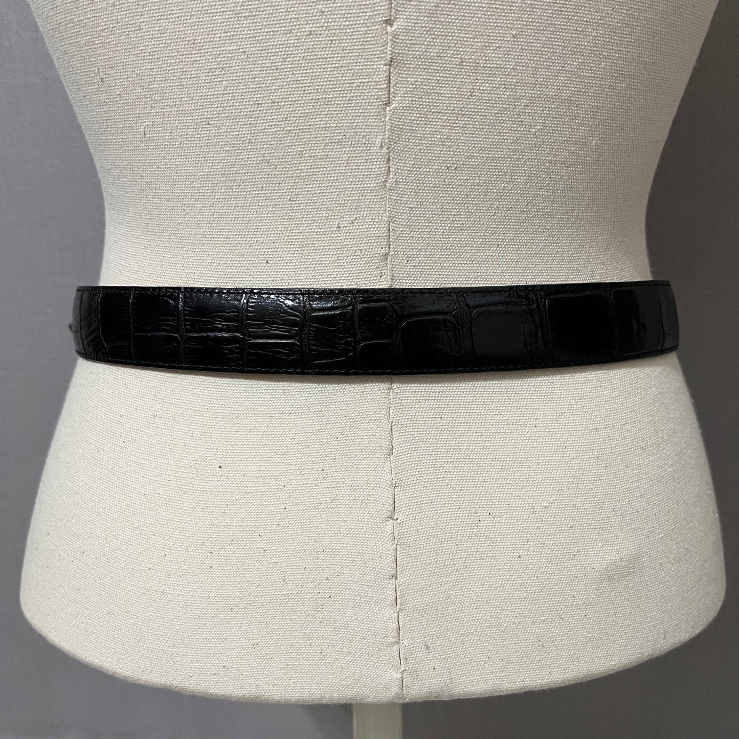 Vintage Brighton Black Leather With Elephant Buckle Belt Sz-Large