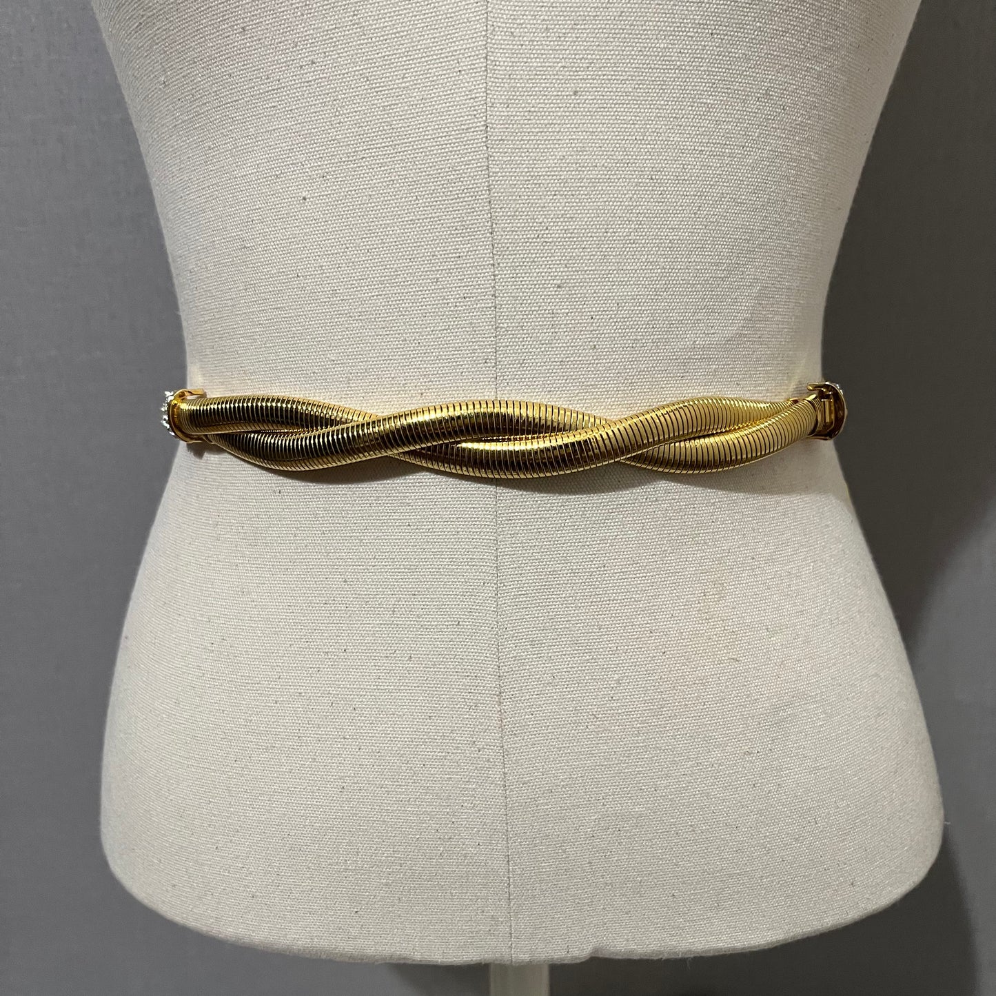 Vintage Gold Braided Skinny Metal Belt Size-Small