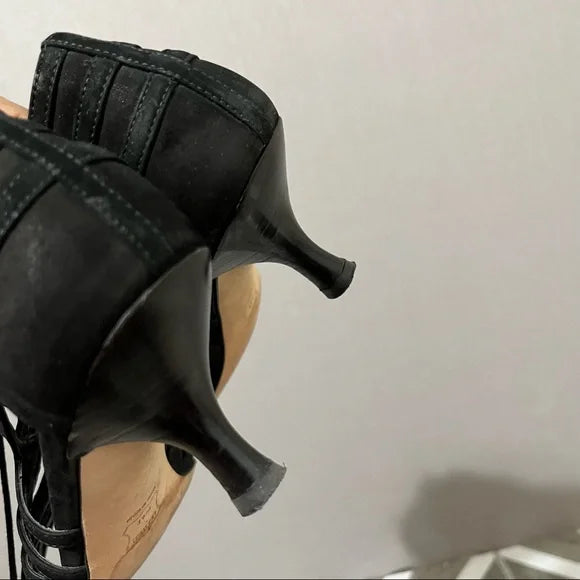 Stuart Weitzman Black Strappy Sandal Sz-6 1/2