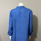 Nic & Zoe Blue 100% Linen Button Front Top Sz-Large