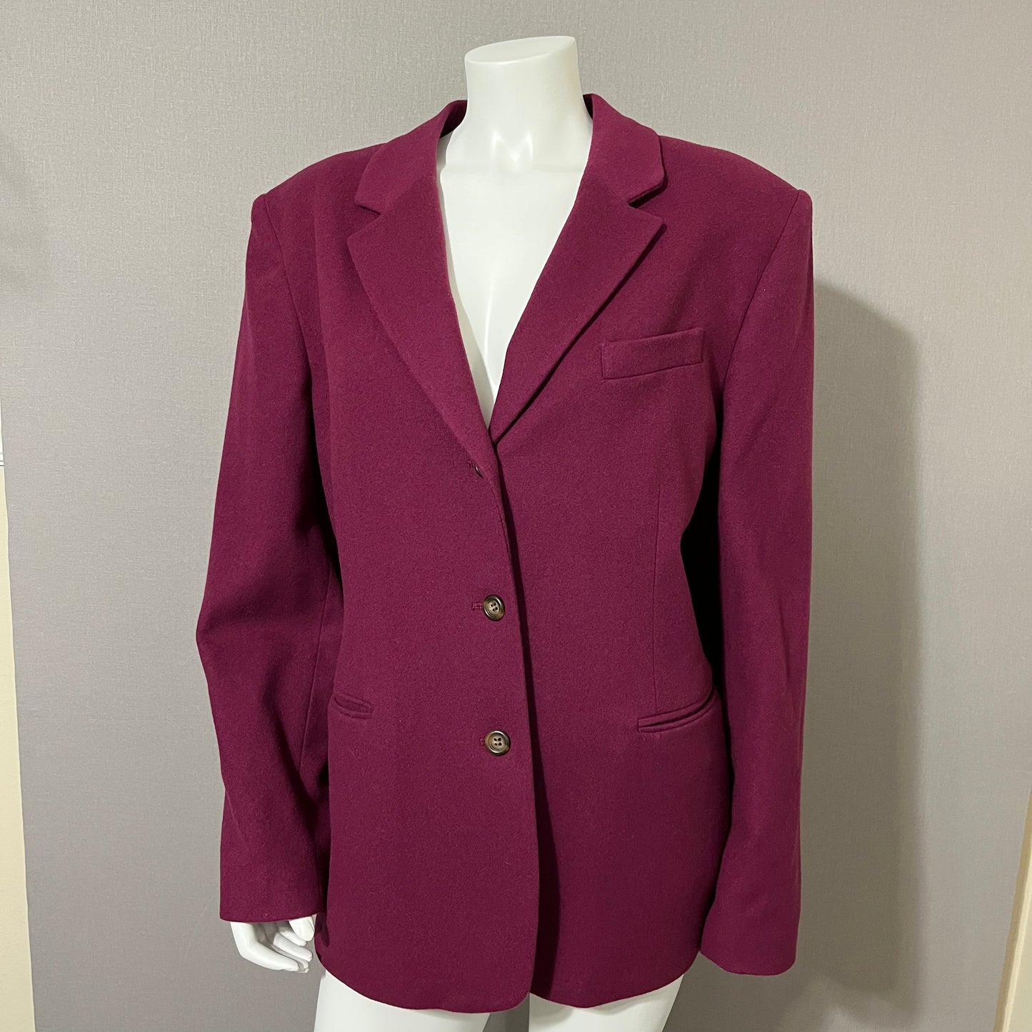 Cashmere/ Wool Blend LL Bean Burgundy Blazer Jacket Sz-20