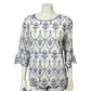 Sundance White | Blue Eyelet Scalloped Hem Top Sz-Large