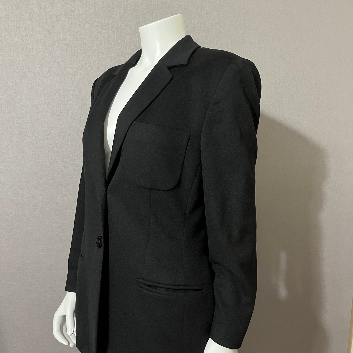 Vintage Laurel Black Wool/Cashmere Blend 2-Button Blazer Sz-Large-XL