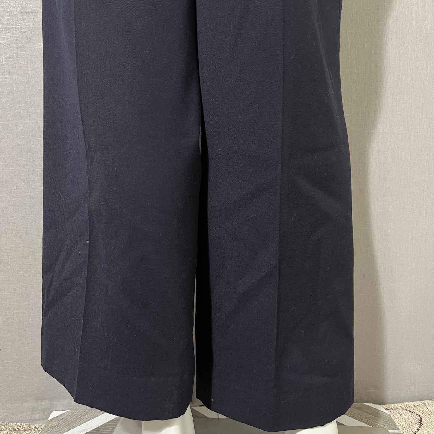 Vintage Escada Navy New Wool High Waisted Classic Pleated Pants Sz-42 Large