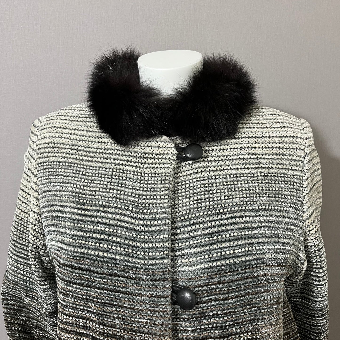 Vintage Jinx Wool Blend Fox Fur Collar Coat Sz-Small/Medium