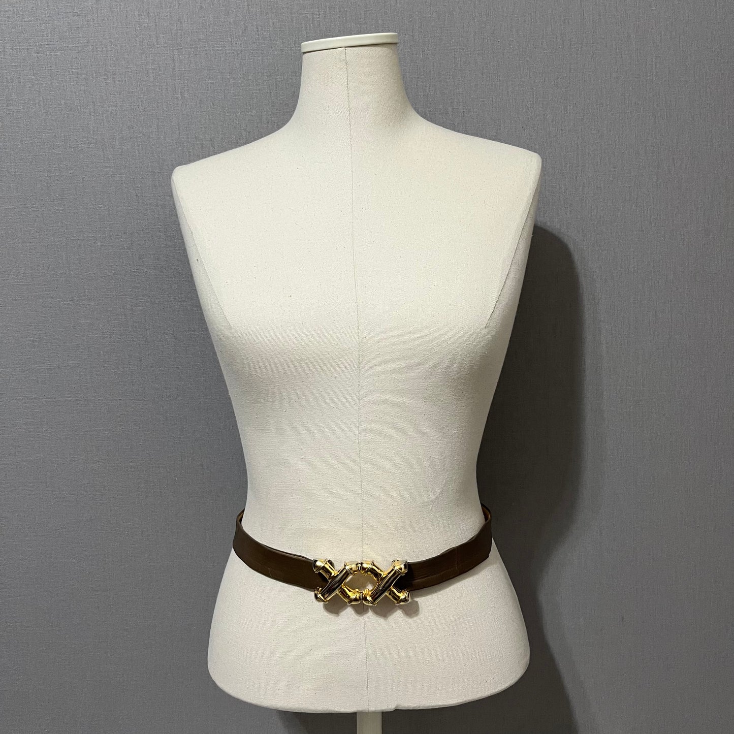 Vintage Accessocraft Taupe Double XX Skinny Leather Adjustable Belt