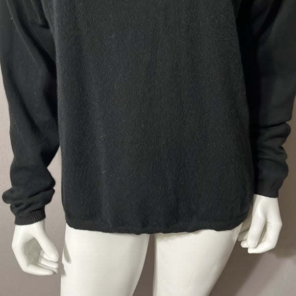 Lord & Taylor 2-Ply Cashmere Black V-Neck Sweater Sz-Xtra Large