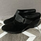 Cole Haan Black Slip On Suede Leather Mules Sz-6 1/2 B