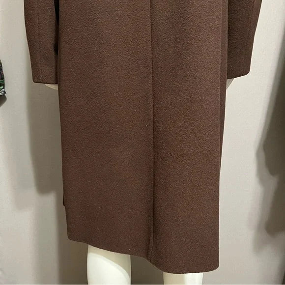 Harve Benard Brown 100% Wool Coat Size 14