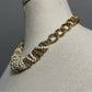 Gold Pearl Chain Statement Necklace