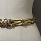 Fossil Gold Metallic Braided Leather Belt Sz-Medium