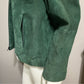 Vintage Arella Green Suede Leather Zip Up Jacket Sz-Large