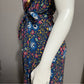 Floral V-Neck 100% Cotton Multicolored Maxi Wrap Dress Sz-Medium