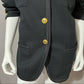 Vintage J.H. Collectibles Black 100% Wool Gold Button Front Blazer Sz-14 W