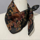 Ralph Lauren Fall Theme Brown Silk Scarf