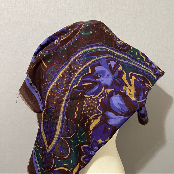 Christian Dior Paisley Floral Pure Wool Scarf OS