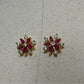 Pink | Gold Flower Stud Earrings