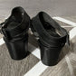 Stuart Weitzman Black Textured Leather Open Toe Sandals Sz-6.5 M