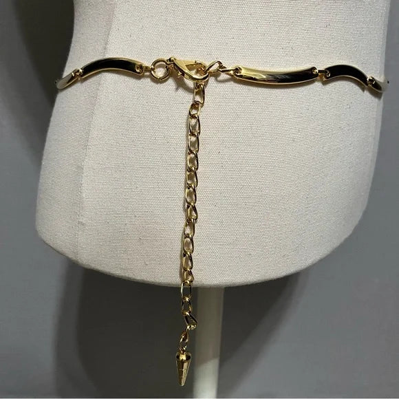 Gold chain scallop shape chain belt