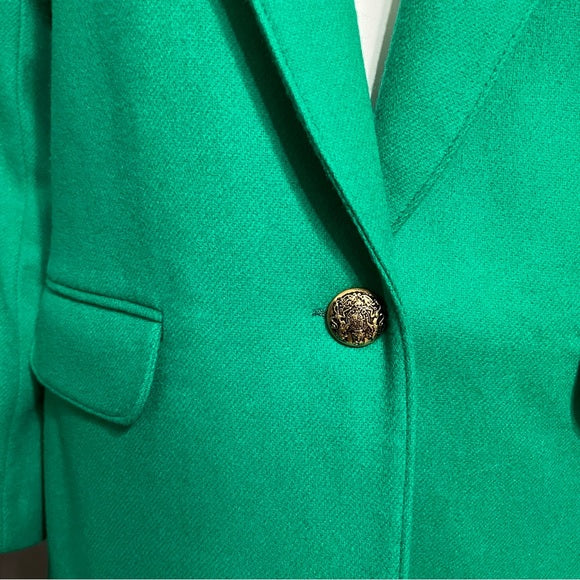 Alfred Dunner Emerald Green 100% Wool Blazer Sz-12