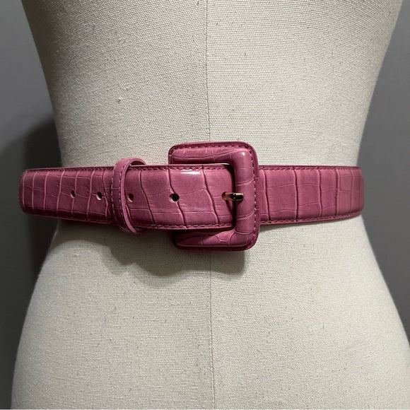Perry Ellis Pink Textured Leather Belt Sz-Medium