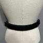 Chico’s Black Leather Adjustable Belt With Circle Metal Buckle Sm/Med