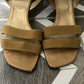 Stuart Weitzman Tan Open Toe Ankle Strap Kitten Heels Sz-6 M