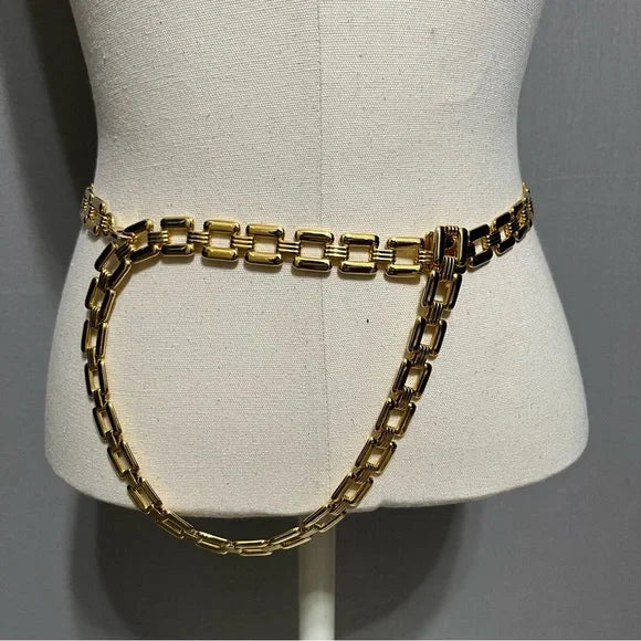 Skinny Gold Chain Square Adjustable Belt