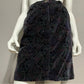 Vintage Jones New York Purple Velvet Paisley Cotton Pencil Skirt Sz-8